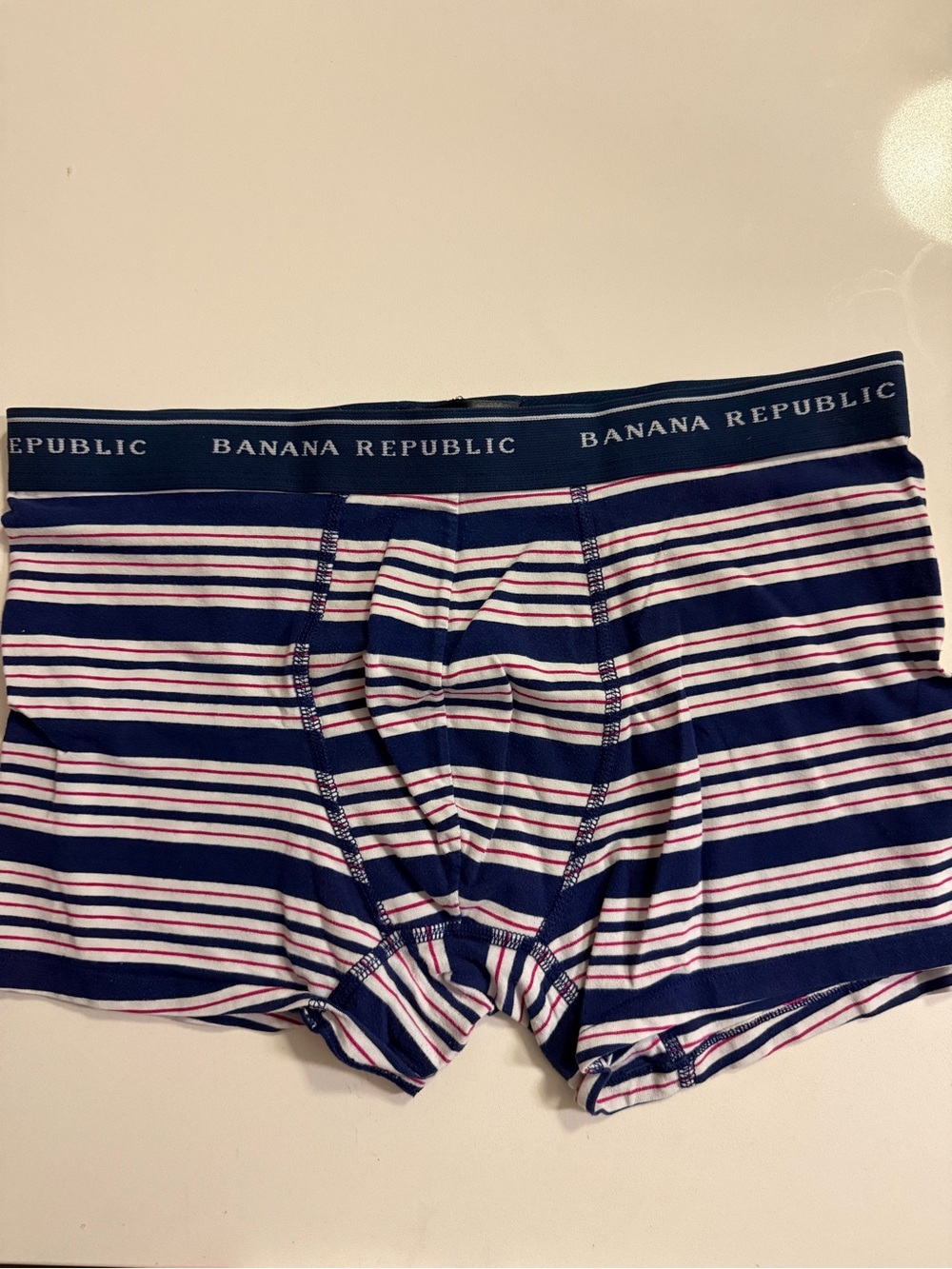 Banana Republic Navy Blue, White & Red Striped Boxer Briefs